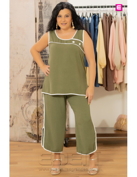 Pantalón Capri Malta kaki Con Alma - Imagen 1