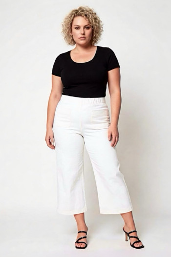Pantalón Tejano Culotte Regina Blanco Anvito - Imagen 1