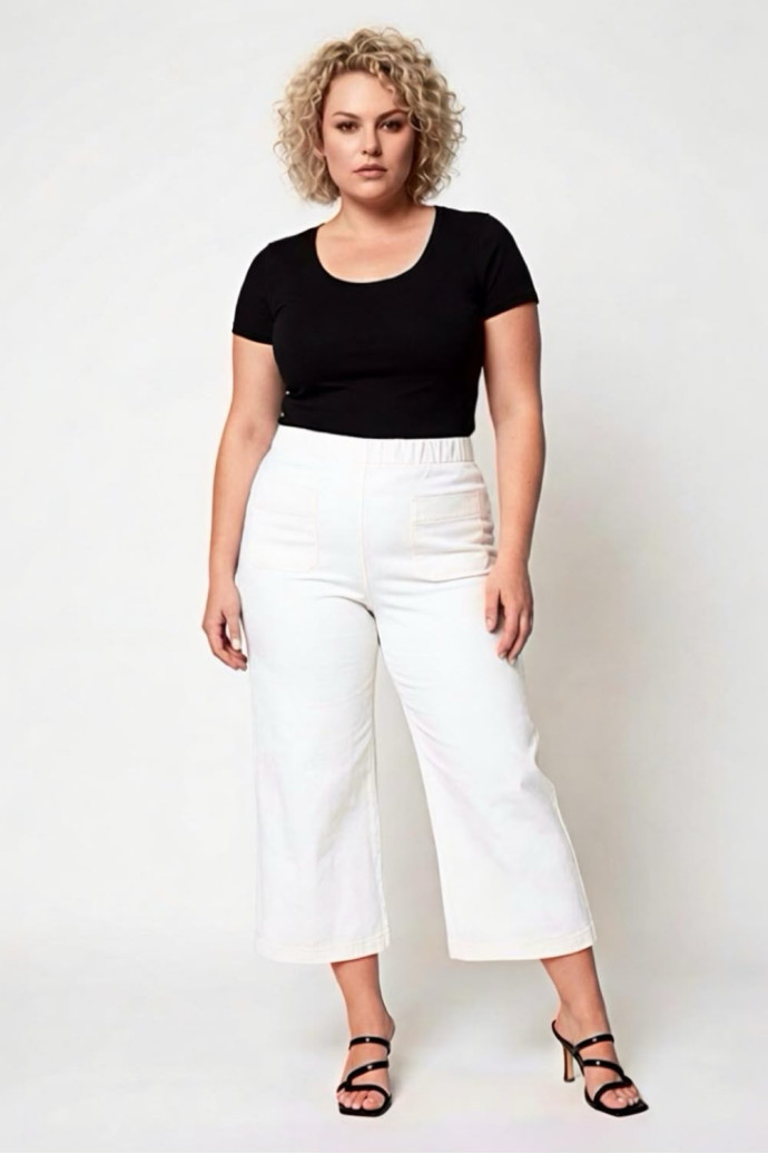 Pantalón Tejano Culotte Regina Blanco Anvito - Imagen 1