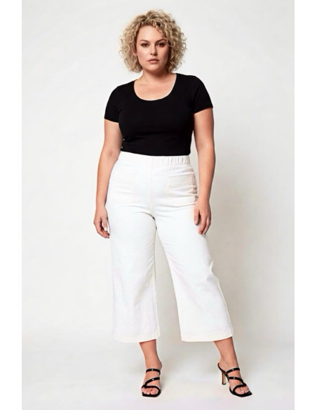 Pantalón Tejano Culotte Regina Blanco Anvito - Imagen 1