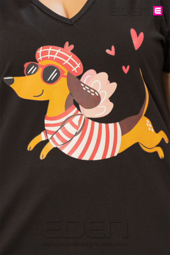 Camiseta Teckel Cupido Negro - Imagen 2