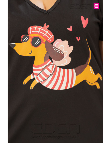 Camiseta Teckel Cupido Negro - Imagen 2