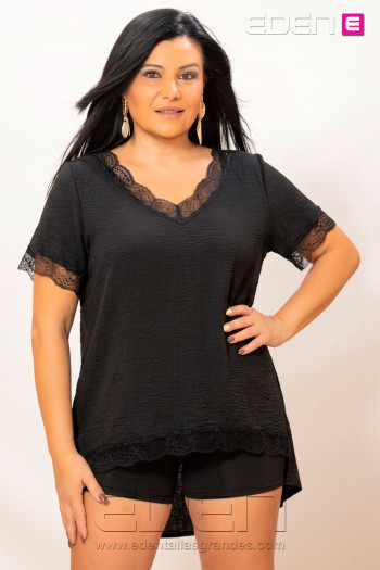 Blusa Puntilla Negro Anvito - Imagen 1