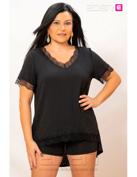 Blusa Puntilla Negro Anvito - Imagen 1