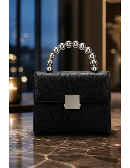 BOLSO PERLAS NEGRO - Imagen 1