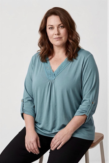 Camiseta lencera Evasé Verde Valeria Milano - Imagen 1