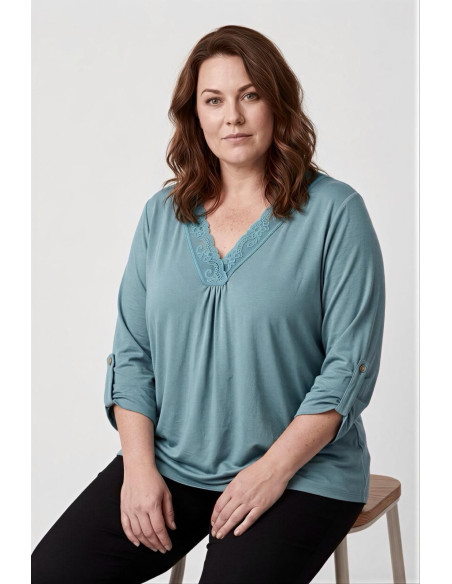 Camiseta lencera Evasé Verde Valeria Milano - Imagen 1