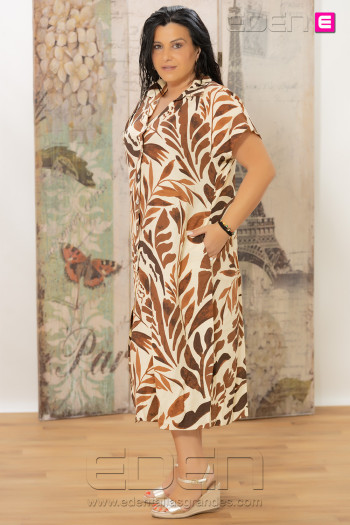 Vestido Camisero Formentera Bronce Indra - Imagen 2