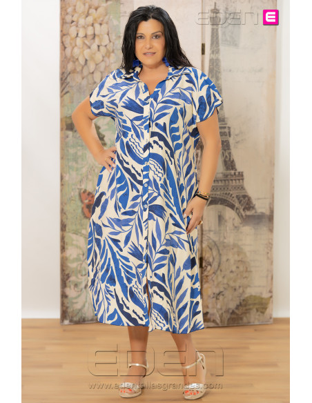 Vestido Camisero Formentera Azul Indra - Imagen 1