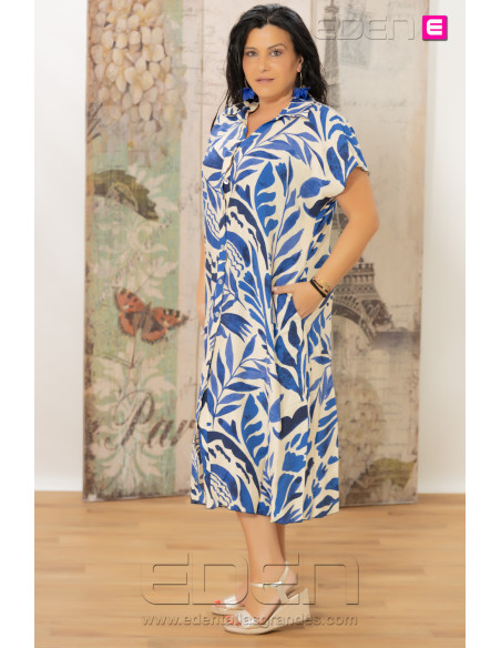 Vestido Camisero Formentera Azul Indra - Imagen 2