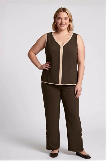 Pantalón Botones Marrón Con Alma - Imagen 1