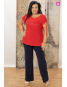 Pantalon danae marino punto bolsillos con alma