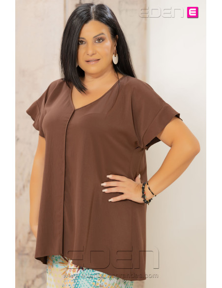 New Blusa Satin Bronce Indra - Imagen 2
