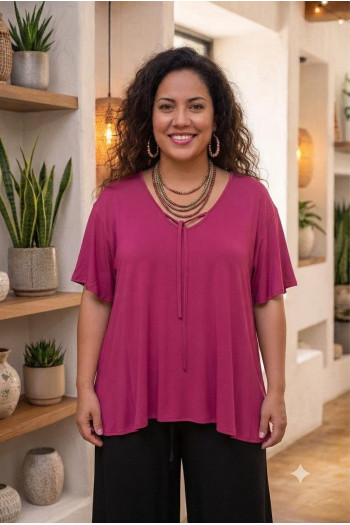 Camiseta Cordones Fucsia Indra - Imagen 1