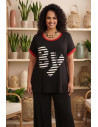 Camiseta  Rayas Negro y Rojo B Y Indra