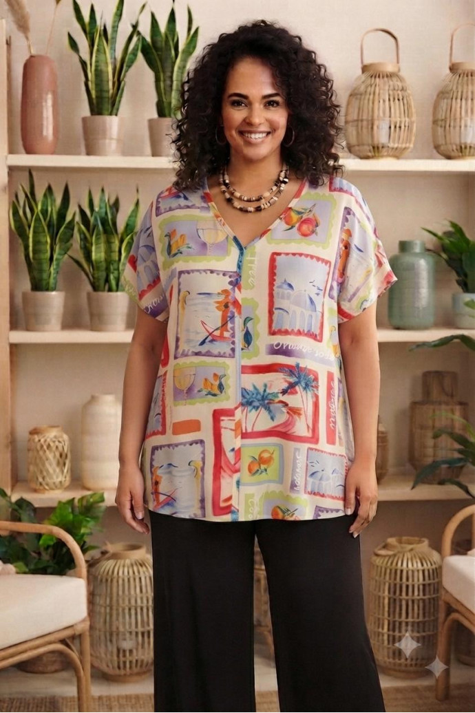 Blusa Burgos Orange Soda Indra - Imagen 1