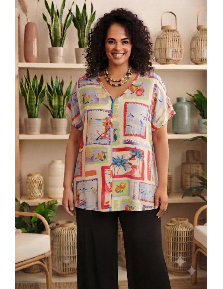 Blusa Burgos Orange Soda Indra - Imagen 1