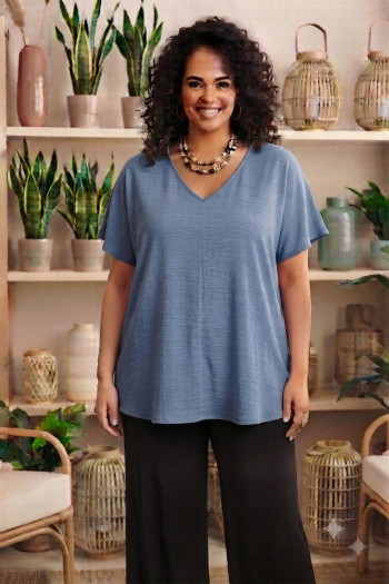 Blusa Burgos Azul Indra - Imagen 1