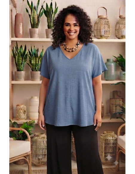 Blusa Burgos Azul Indra - Imagen 1