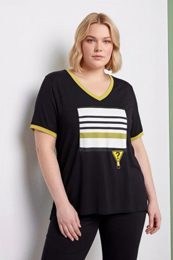 Camiseta Brisa Negro y Lima Indra - Imagen 1