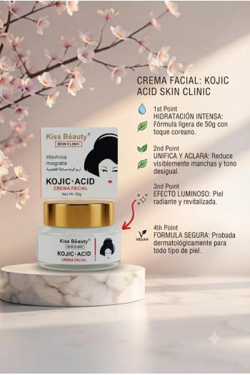 Crema Facial Hidrata Ilumina Cosmética Coreana Kojic Acid - Imagen 1