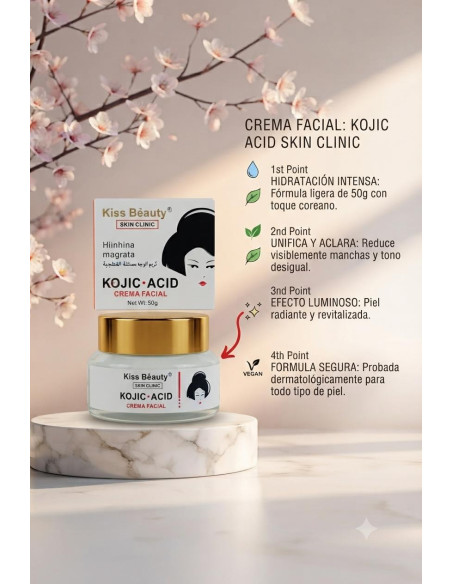 Crema Facial Hidrata Ilumina Cosmética Coreana Kojic Acid - Imagen 1
