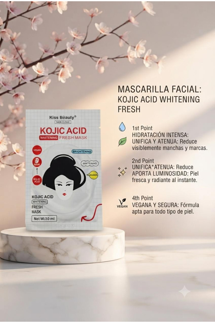 Mascarilla Facial Cosmética Coreana Kojic Acid - Imagen 1