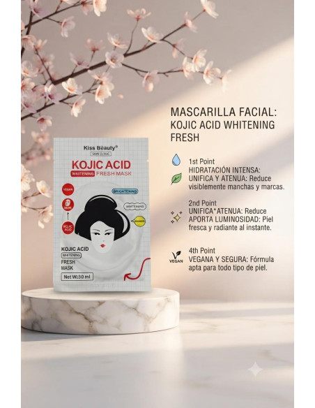 Mascarilla Facial Cosmética Coreana Kojic Acid - Imagen 1
