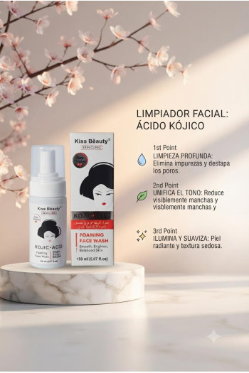 Espuma Limpiadora Facial Cosmética Coreana Kojic Acid - Imagen 1