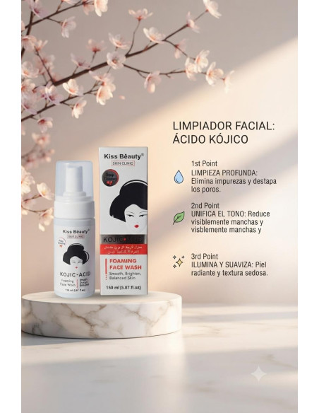 Espuma Limpiadora Facial Cosmética Coreana Kojic Acid - Imagen 1