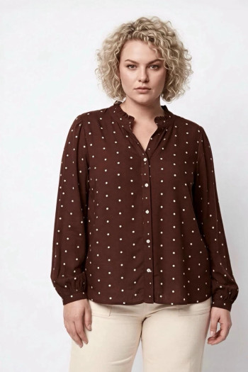 Camisa Carraya Lunares Deep Mahogany Only - Imagen 1
