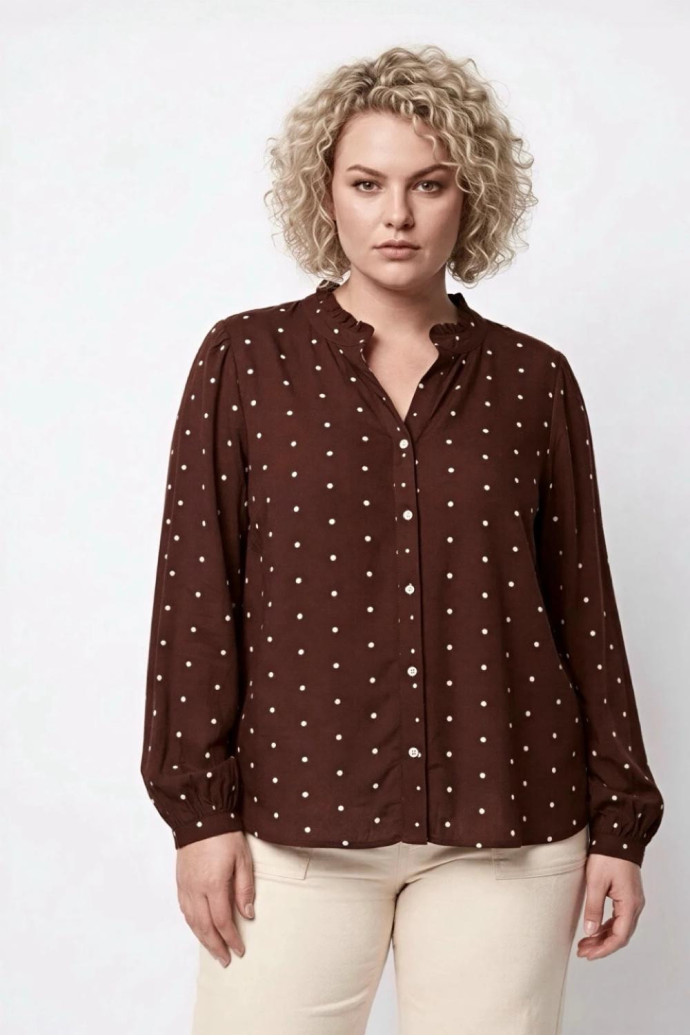 Camisa Carraya Lunares Deep Mahogany Only - Imagen 1