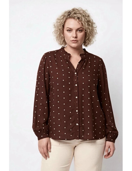 Camisa Carraya Lunares Deep Mahogany Only - Imagen 1