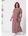 Vestido Rayas Granate Valeria Milano