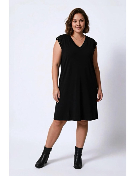 Vestido Tachuelas Negro Valeria Milano - Imagen 1