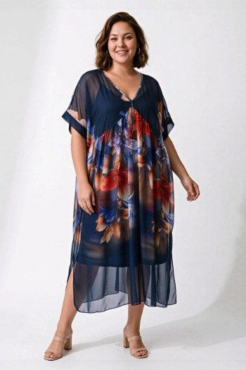 Vestido Bora Bora gasa Azul Valeria Milano - Imagen 1