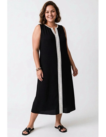 Vestido Rarotonga Negro Valeria Milano - Imagen 1