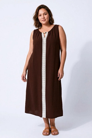 Vestido Rarotonga Chocolate Valeria Milano - Imagen 1