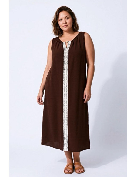 Vestido Rarotonga Chocolate Valeria Milano - Imagen 1