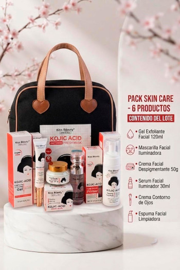 Pack Skin Care 6 Cosmética Coreana Kojic Acid +Neceser - Imagen 1