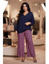 Pantalón Rayas Marino y Rosa Valeria Milano