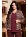 Chaqueta Cuadros Vichy Bordeaux Valeria Milano