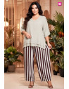 Pantalón Rayas Chocolate y Nata Valeria Milano