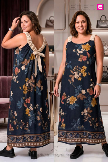 Vestido Romantico Azul Valeria Milano - Imagen 1