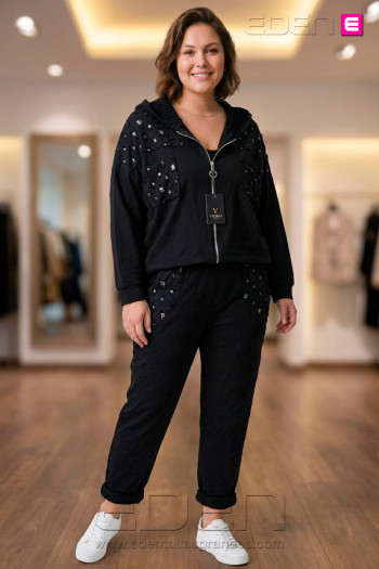 Pantalón Glow Sport Negro Valeria Milano - Imagen 1