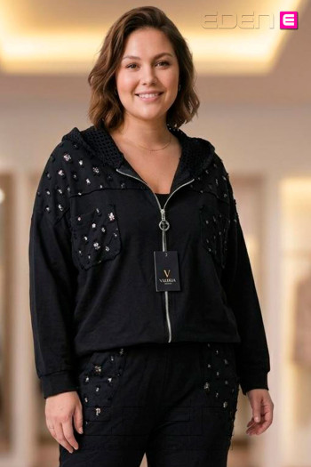 Chaqueta Glow Sport Negro Valeria Milano - Imagen 1