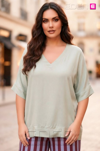 Blusa Combinada Raso Crudo Valeria Milano - Imagen 1