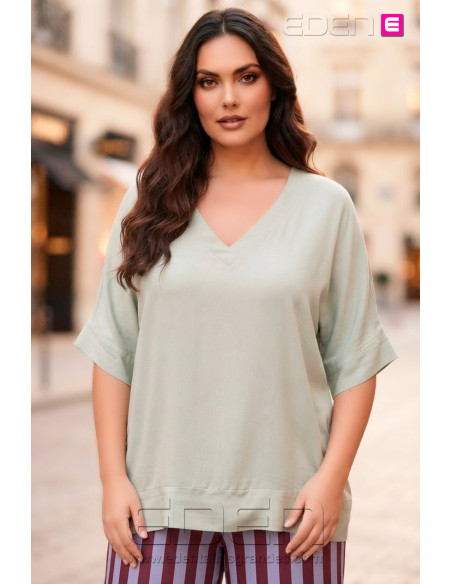 Blusa Combinada Raso Crudo Valeria Milano - Imagen 1