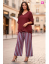 Pantalón Rayas Bourdeaux y Azul Valeria Milano