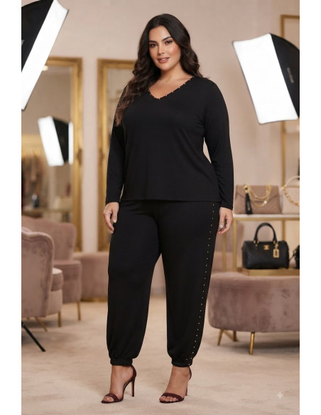 CamisetaTachuelas Negro Valeria Milano - Imagen 1